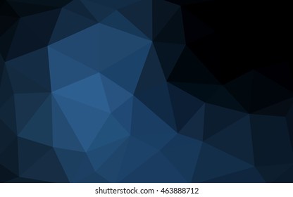 Dark blue polygonal illustration, which consist of triangles. Triangular design for your business. Creative geometric background in Origami style with gradient.