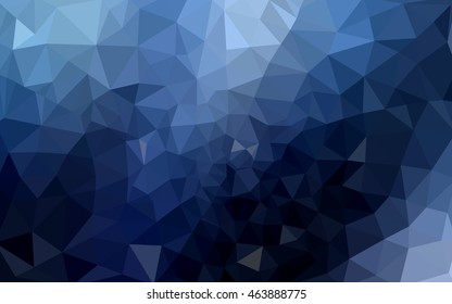 Dark blue polygonal illustration, which consist of triangles. Geometric background in Origami style with gradient. Triangular design for your business.