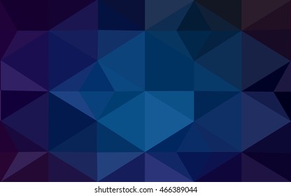 Dark blue polygonal illustration, which consist of triangles. Geometric background in Origami style with gradient. Triangular design for your business.
