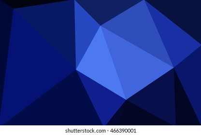 Dark blue polygonal illustration, which consist of triangles. Geometric background in Origami style with gradient. Triangular design for your business.