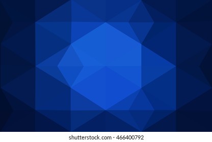 Dark blue polygonal illustration, which consist of triangles. Geometric background in Origami style with gradient. Triangular design for your business.