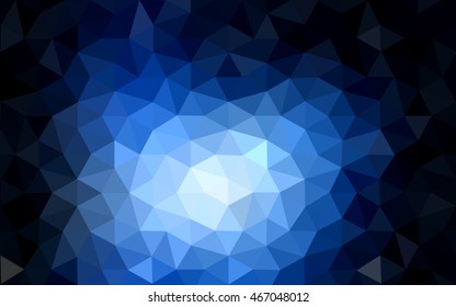 Dark blue polygonal illustration, which consist of triangles. Geometric background in Origami style with gradient. Triangular design for your business.