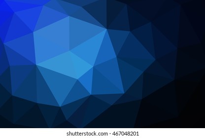 Dark blue polygonal illustration, which consist of triangles. Triangular design for your business. Creative geometric background in Origami style with gradient.