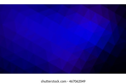 Dark blue polygonal illustration, which consist of triangles. Geometric background in Origami style with gradient. Triangular design for your business.