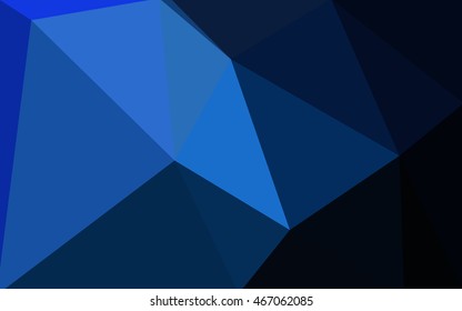 Dark blue polygonal illustration, which consist of triangles. Geometric background in Origami style with gradient. Triangular design for your business.