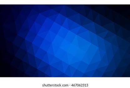 Dark blue polygonal illustration, which consist of triangles. Geometric background in Origami style with gradient. Triangular design for your business.