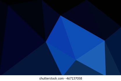 Dark blue polygonal illustration, which consist of triangles. Geometric background in Origami style with gradient. Triangular design for your business.