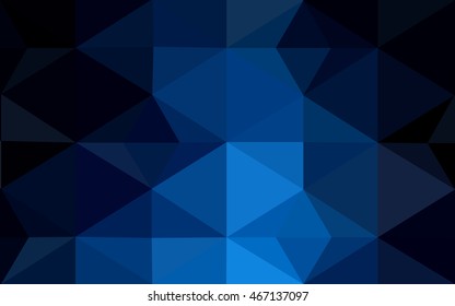 Dark blue polygonal illustration, which consist of triangles. Geometric background in Origami style with gradient. Triangular design for your business.