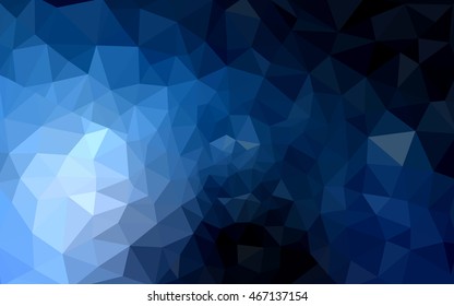 Dark blue polygonal illustration, which consist of triangles. Geometric background in Origami style with gradient. Triangular design for your business.
