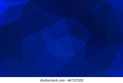 Dark blue polygonal illustration, which consist of triangles. Triangular design for your business. Creative geometric background in Origami style with gradient.
