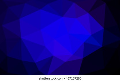 Dark blue polygonal illustration, which consist of triangles. Triangular design for your business. Creative geometric background in Origami style with gradient.
