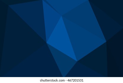 Dark blue polygonal illustration, which consist of triangles. Geometric background in Origami style with gradient. Triangular design for your business.