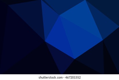 Dark blue polygonal illustration, which consist of triangles. Geometric background in Origami style with gradient. Triangular design for your business.