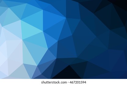 Dark blue polygonal illustration, which consist of triangles. Triangular design for your business. Creative geometric background in Origami style with gradient.