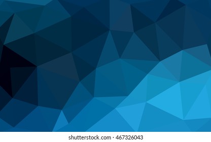 Dark blue polygonal illustration, which consist of triangles. Triangular design for your business. Creative geometric background in Origami style with gradient.
