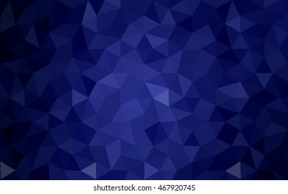 Dark blue polygonal illustration, which consist of triangles. Geometric background in Origami style with gradient. Triangular design for your business.