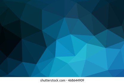 Dark blue polygonal illustration, which consist of triangles. Triangular design for your business. Creative geometric background in Origami style with gradient.