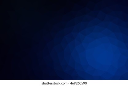 Dark blue polygonal illustration, which consist of triangles. Geometric background in Origami style with gradient. Triangular design for your business.