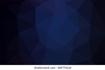 Dark blue polygonal illustration, which consist of triangles. Triangular design for your business. Creative geometric background in Origami style with gradient.