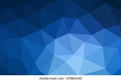 Dark blue polygonal illustration, which consist of triangles. Triangular design for your business. Creative geometric background in Origami style with gradient.