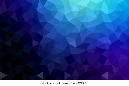 Dark blue polygonal illustration, which consist of triangles. Geometric background in Origami style with gradient. Triangular design for your business.