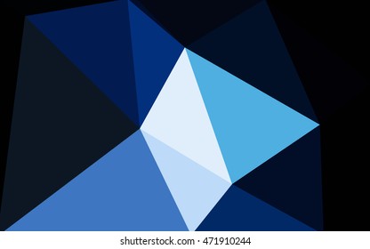 Dark blue polygonal illustration, which consist of triangles. Geometric background in Origami style with gradient. Triangular design for your business.