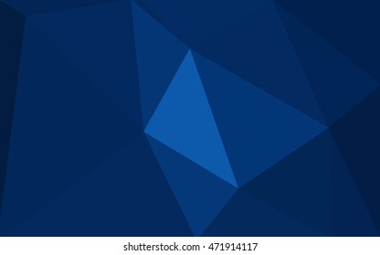 Dark blue polygonal illustration, which consist of triangles. Geometric background in Origami style with gradient. Triangular design for your business.