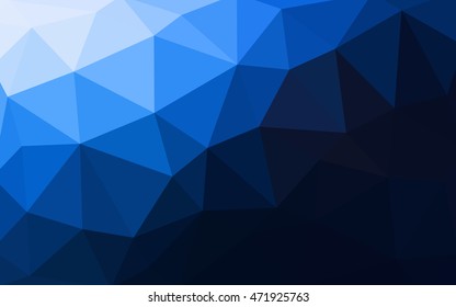 Dark blue polygonal illustration, which consist of triangles. Triangular design for your business. Creative geometric background in Origami style with gradient.