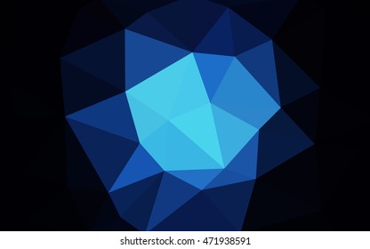 Dark blue polygonal illustration, which consist of triangles. Triangular design for your business. Creative geometric background in Origami style with gradient.
