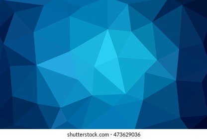 Dark blue polygonal illustration, which consist of triangles. Triangular design for your business. Creative geometric background in Origami style with gradient.