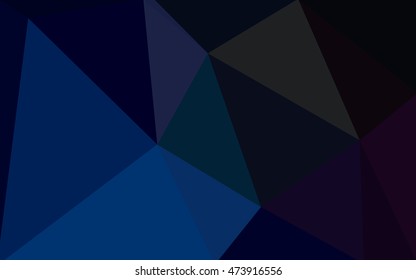 Dark blue polygonal illustration, which consist of triangles. Geometric background in Origami style with gradient. Triangular design for your business.