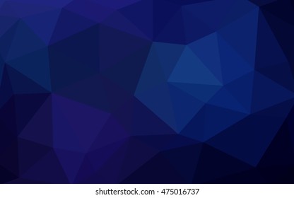 Dark blue polygonal illustration, which consist of triangles. Triangular design for your business. Creative geometric background in Origami style with gradient.