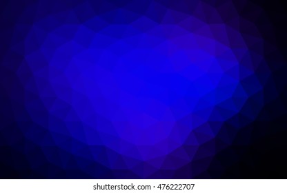 Dark blue polygonal illustration, which consist of triangles. Geometric background in Origami style with gradient. Triangular design for your business.