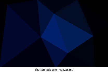 Dark blue polygonal illustration, which consist of triangles. Geometric background in Origami style with gradient. Triangular design for your business.