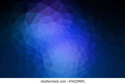 Dark blue polygonal illustration, which consist of triangles. Geometric background in Origami style with gradient. Triangular design for your business.