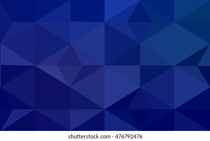 Dark blue polygonal illustration, which consist of triangles. Geometric background in Origami style with gradient. Triangular design for your business.