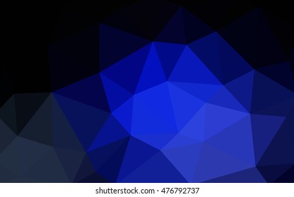 Dark blue polygonal illustration, which consist of triangles. Triangular design for your business. Creative geometric background in Origami style with gradient.