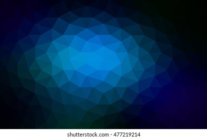 Dark blue polygonal illustration, which consist of triangles. Geometric background in Origami style with gradient. Triangular design for your business.