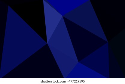 Dark blue polygonal illustration, which consist of triangles. Geometric background in Origami style with gradient. Triangular design for your business.