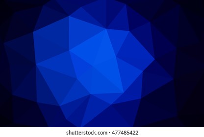 Dark blue polygonal illustration, which consist of triangles. Triangular design for your business. Creative geometric background in Origami style with gradient.