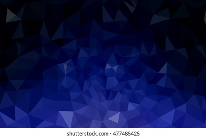 Dark blue polygonal illustration, which consist of triangles. Geometric background in Origami style with gradient. Triangular design for your business.