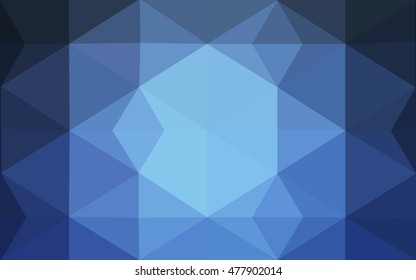 Dark blue polygonal illustration, which consist of triangles. Geometric background in Origami style with gradient. Triangular design for your business.
