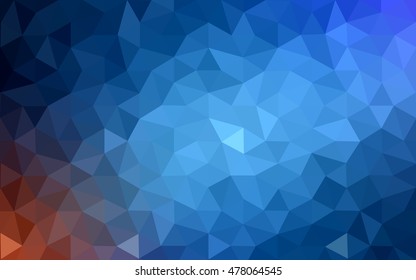 Dark blue polygonal illustration, which consist of triangles. Geometric background in Origami style with gradient. Triangular design for your business.