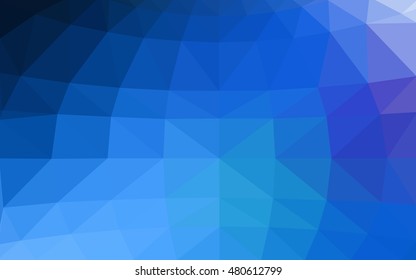 Dark blue polygonal illustration, which consist of triangles. Triangular design for your business. Creative geometric background in Origami style with gradient.