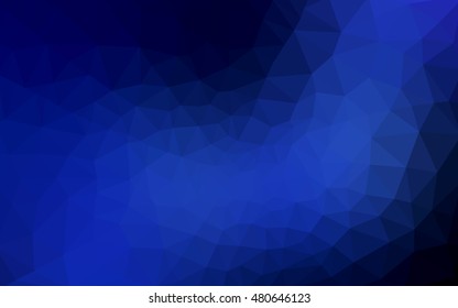 Dark blue polygonal illustration, which consist of triangles. Geometric background in Origami style with gradient. Triangular design for your business.