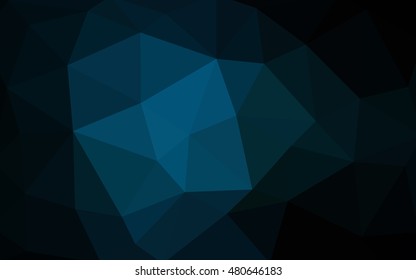 Dark blue polygonal illustration, which consist of triangles. Triangular design for your business. Creative geometric background in Origami style with gradient.
