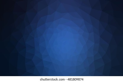 Dark blue polygonal illustration, which consist of triangles. Geometric background in Origami style with gradient. Triangular design for your business.