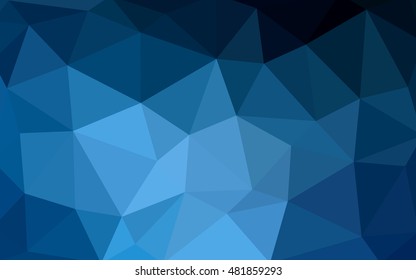 Dark blue polygonal illustration, which consist of triangles. Triangular design for your business. Creative geometric background in Origami style with gradient.