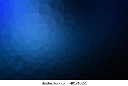 Dark blue polygonal illustration, which consist of triangles. Geometric background in Origami style with gradient. Triangular design for your business.