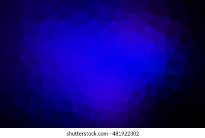 Dark blue polygonal illustration, which consist of triangles. Geometric background in Origami style with gradient. Triangular design for your business.